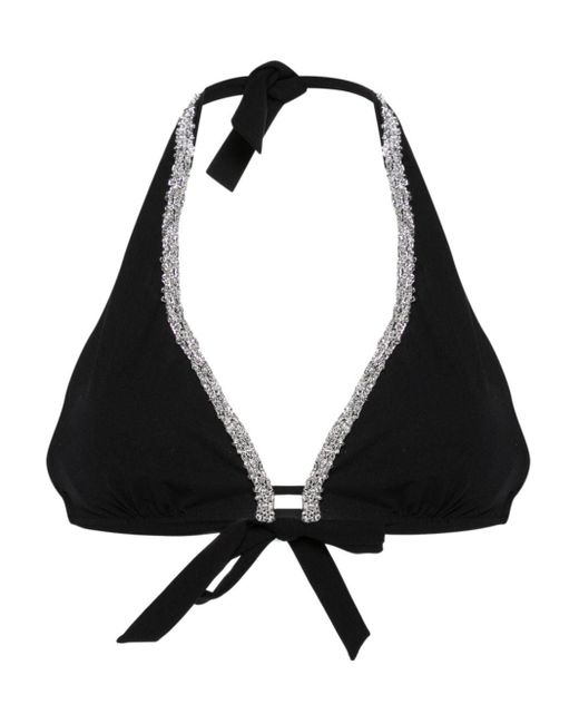 Ermanno Scervino Black Chain-detail Bikini Top