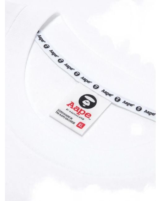 Aape By A Bathing Ape Aape Universe T-Shirt Met Grafische Print in het White voor heren