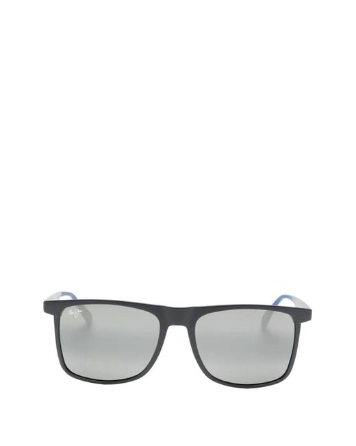 Maui Jim Gray Makamae Square-Frame Sunglasses