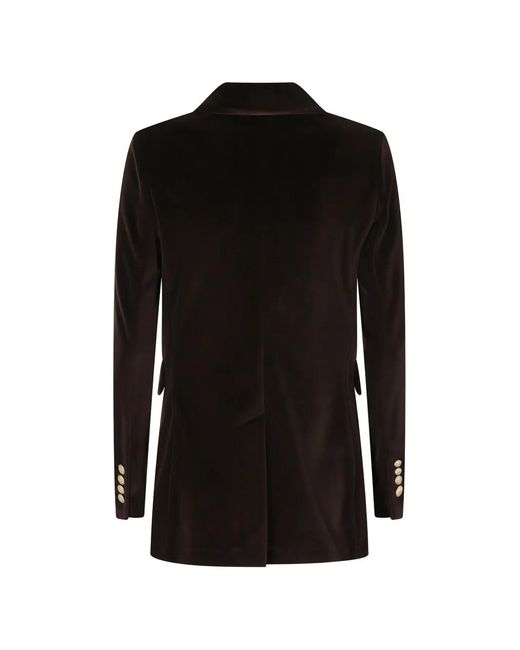 Circolo 1901 Black Double-Breasted Velvet Jacket