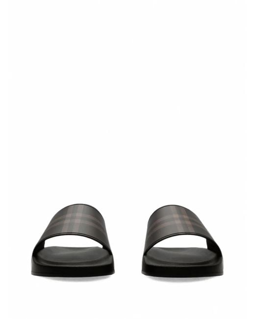 Burberry White Check Slides for men