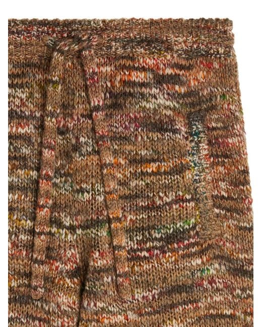 Alanui Brown Grunge Beat Knitted Shorts for men