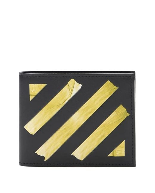 Off-White c/o Virgil Abloh Blue Diagonal-Tape Bi-Fold Wallet for men