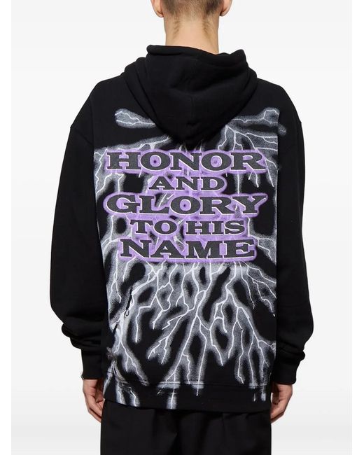 SAINTWOODS Black Lightning Hoodie for men