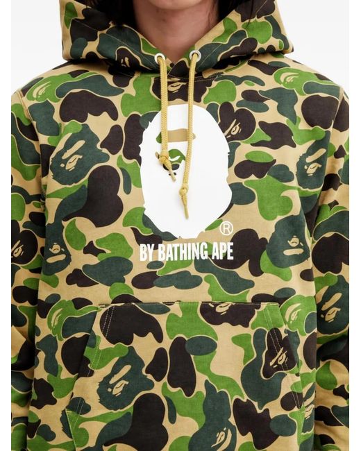 A Bathing Ape Green Camouflage-Pattern Hoodie for men