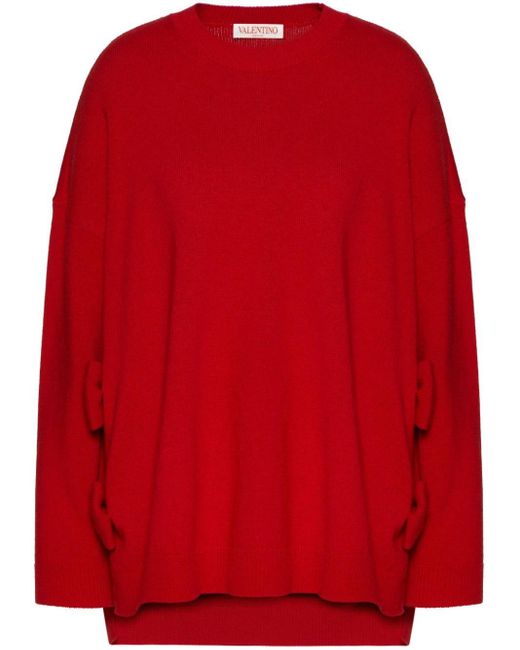 Valentino Garavani Red Pullover mit Schleifenapplikation
