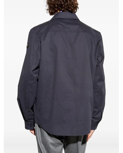 メンズ Moncler ロゴパッチ シャツ Blue