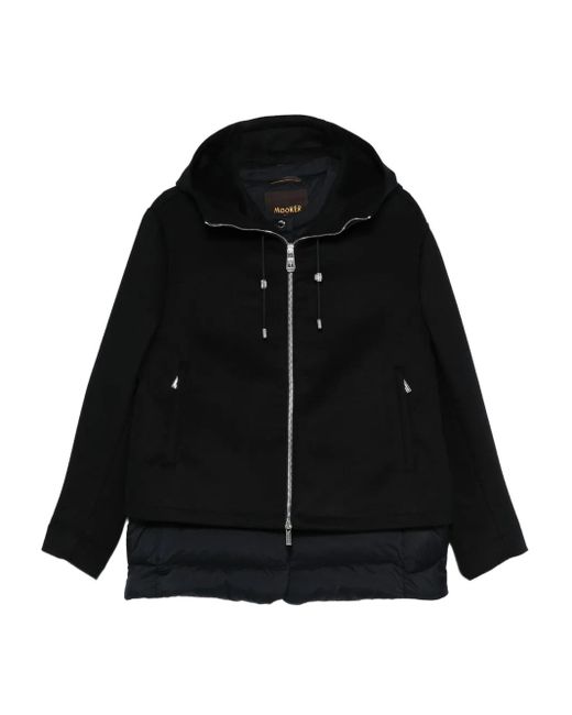 Moorer Black Hooded Padded Jacket