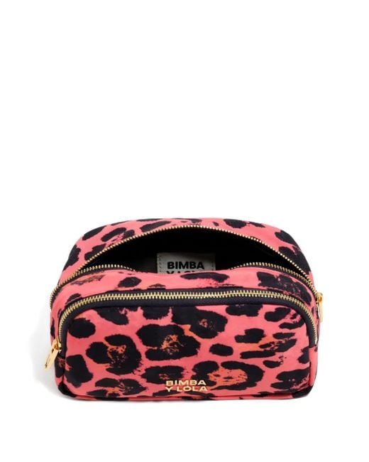 Bimba Y Lola レオパード コスメポーチ Red