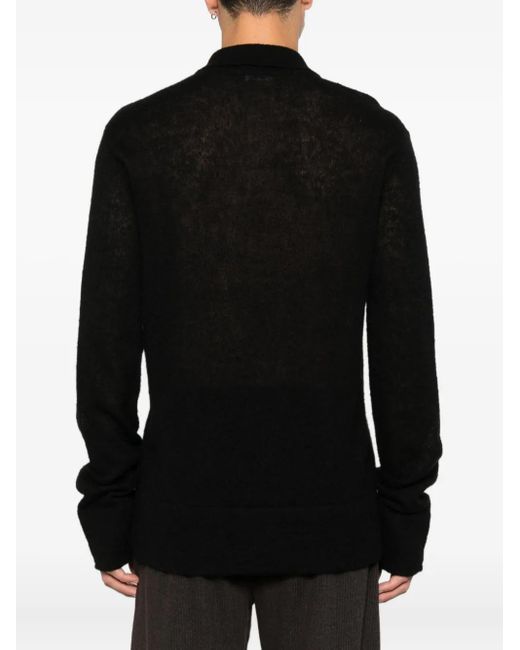 Rier Black Button Fastening Polo Shirt for men