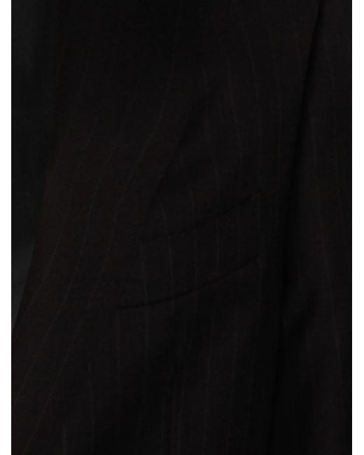 Canali Black Stripe-Pattern Wool Suit for men