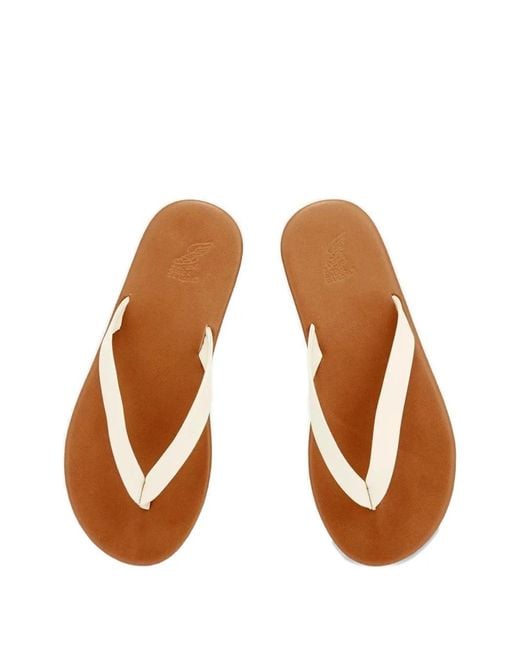 Ancient Greek Sandals White Saionara Leather Sandals