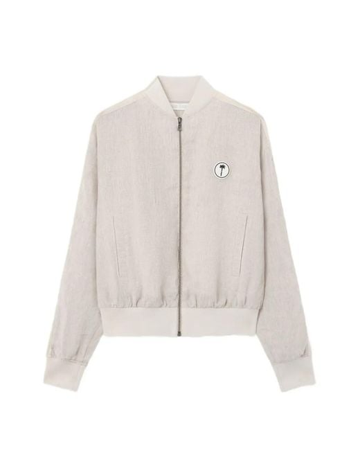 Palm Angels White Logo Tree Cotton Jacket