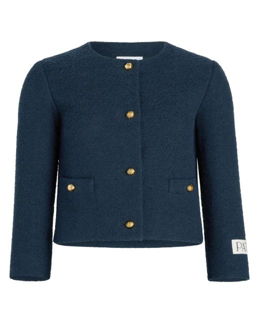 Patou Blue Collarless Blazer