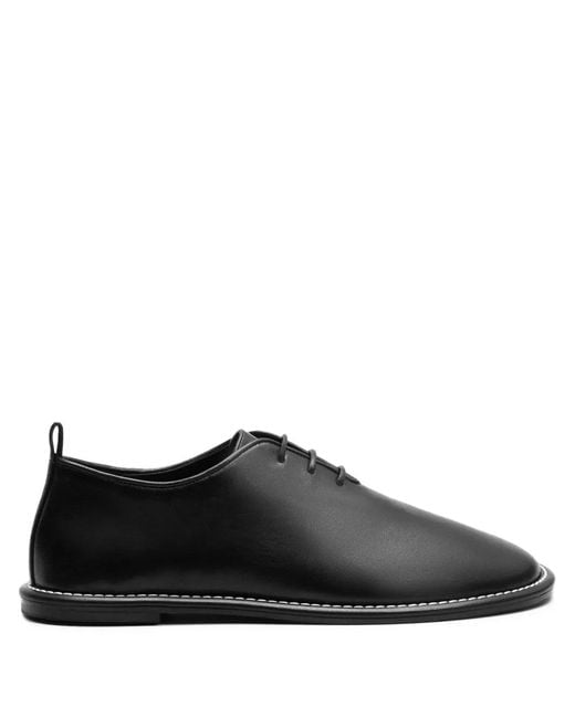 AMI Black Leather Derby Shoes