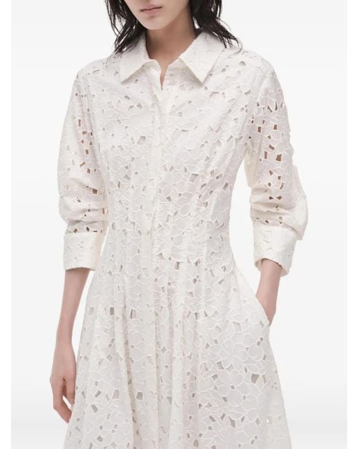 Jonathan Simkhai White Eyelet-Embroidered Shirt Dress
