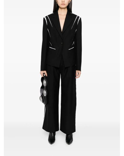 Feng Chen Wang Black Deconstructed Trousers for men