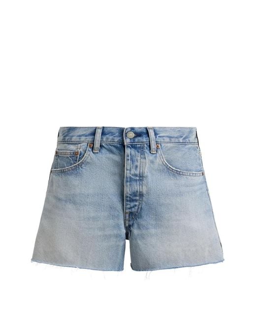 Polo Ralph Lauren Blue Five-Pocket Frayed Shorts
