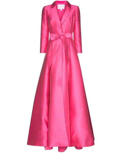 Vestido largo con cinturón Carolina Herrera de color Pink