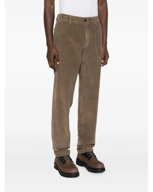 Cruna Gray Pleated Corduroy Trousers for men