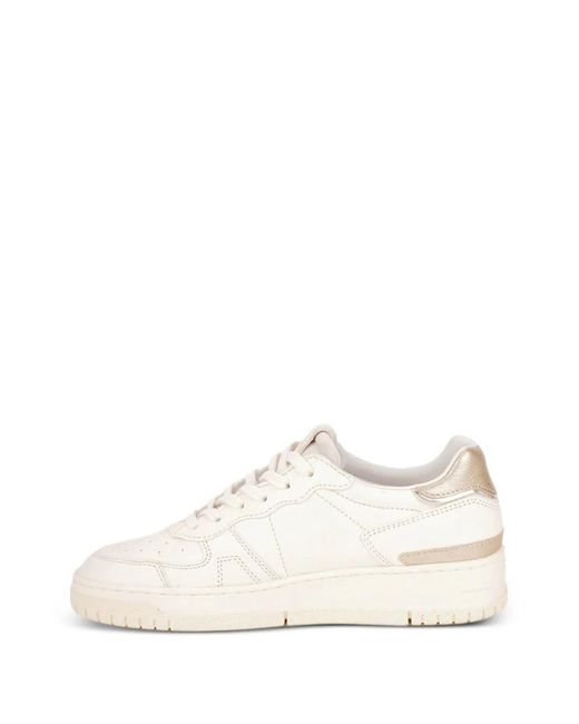 Date White Torneo Glitter-Panelled Leather Sneakers