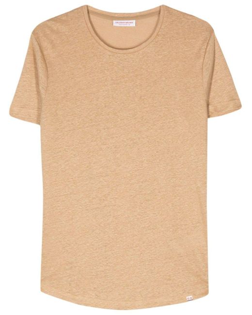 Orlebar Brown Natural Linen Slub T-shirt for men