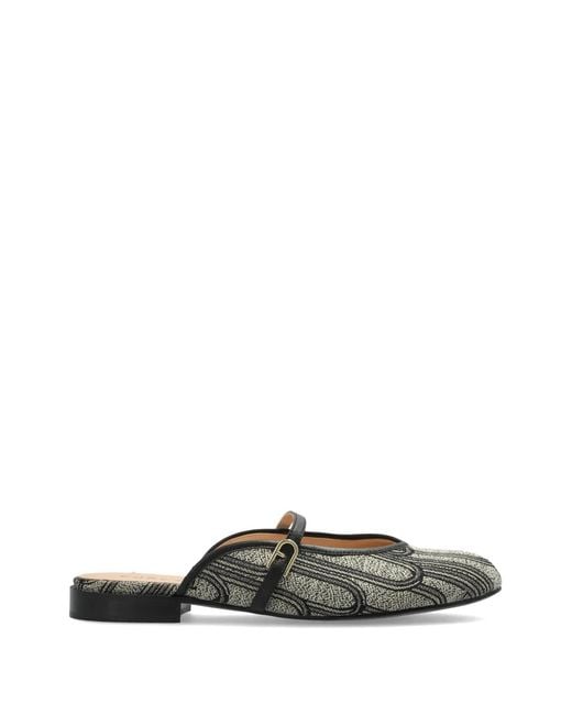 Furla Natural Patterned Strap Mules