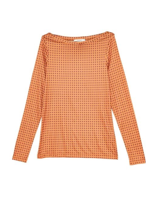 Maliparmi Orange Haut À Encolure Bateau