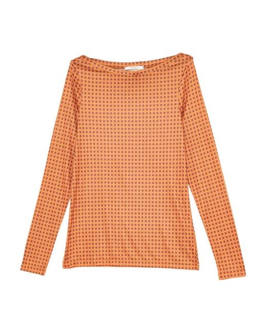 Maliparmi Orange Haut À Encolure Bateau
