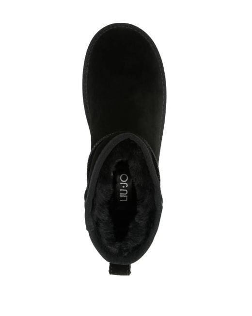 Liu Jo Black Suede Ankle Boots With Logo