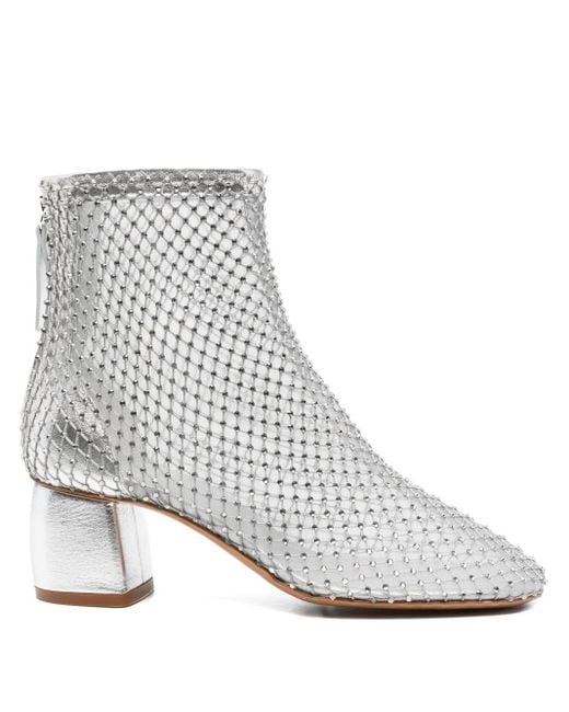 Forte Forte White # Stark, stark, stark # # Strass Mesh, Chic # # mit den Knöchelstiefeln #