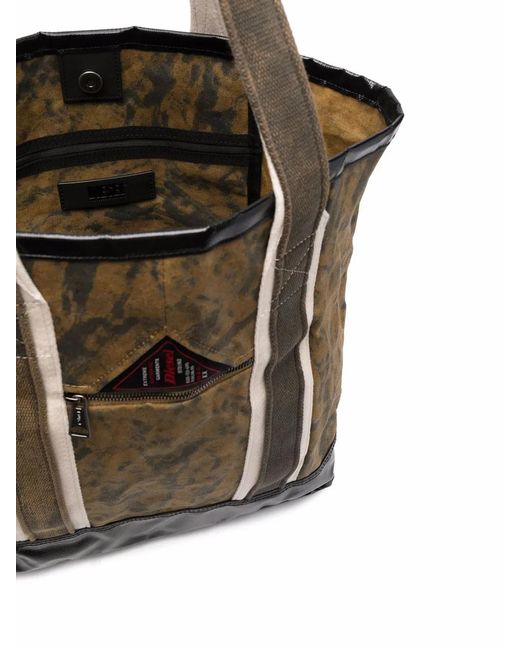 DIESEL Green Evas Waxed Tote Bag for men