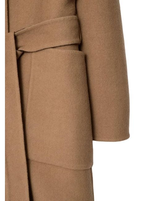 Burberry Brown Hooded Belted Coat