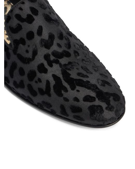Roberto Cavalli Black Leopard Loafers for men
