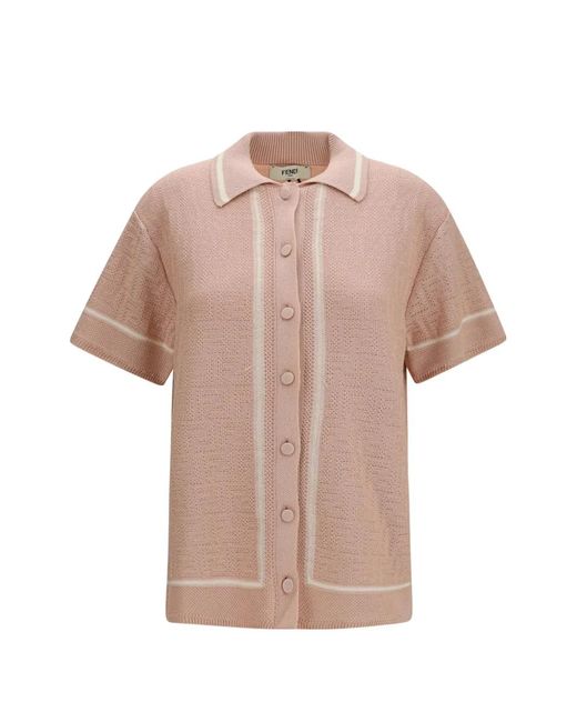 Fendi Pink Ff Crochet Sweater