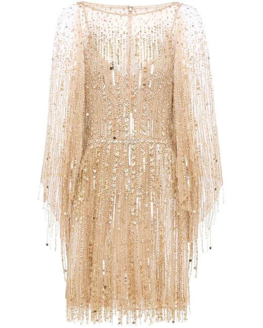 Jenny Packham Dazzle Mini-Jurk in het Natural