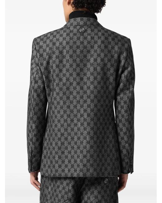 Philipp Plein Black Miami Vice Monogram Blazer for men