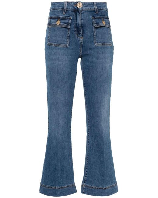 Liu Jo Blue High-rise Cropped Flare Jeans