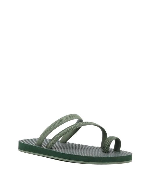 Danward Green Toe-Strap Flat Sandals