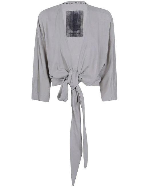 Ziggy Chen Gray Tie-Front Top