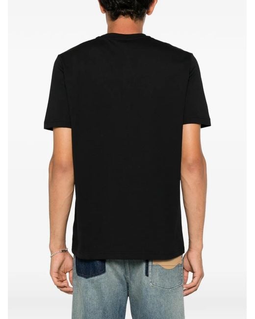 Iceberg Black Logo-Embroidered T-Shirt for men