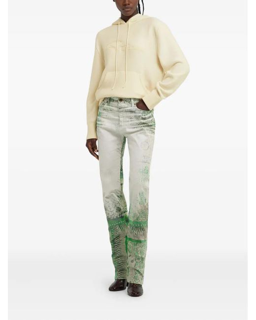 Roberto Cavalli White Embroidered Hoodie