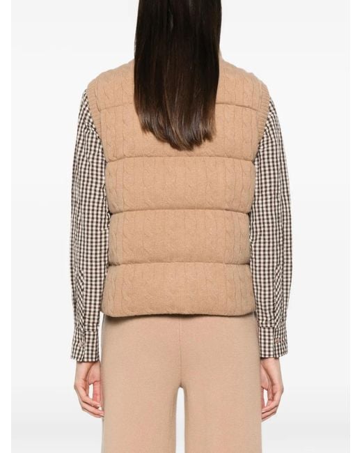 Polo Ralph Lauren Natural Cable-Knit Padded Gilet
