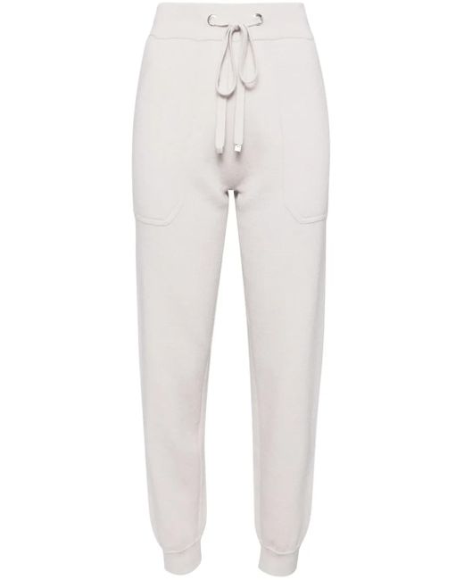 Max Mara White Knitted Tapered Trousers