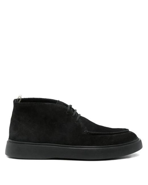 Officine Creative Black Suede Lace-Up Boots for men