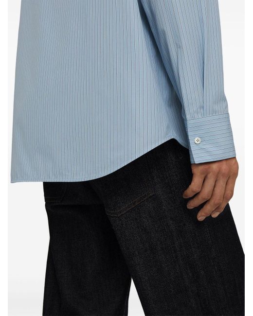 Jil Sander Blue Wednesday Striped Cotton Shirt for men