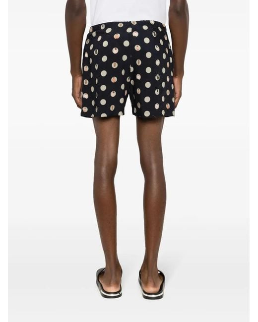 Amir Slama Black Graphic-Print Deck Shorts for men