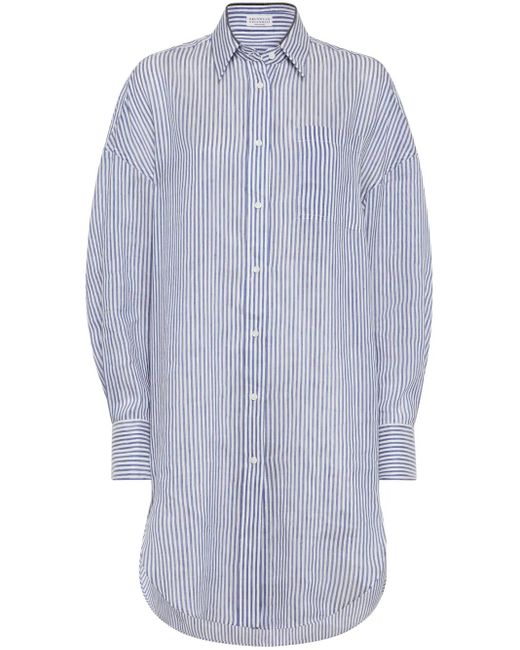 Brunello Cucinelli モニーレトリム シャツ Blue