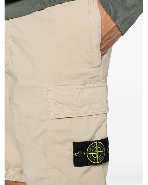 Stone Island Cargo-Shorts mit Kompass-Patch in Natural für Herren