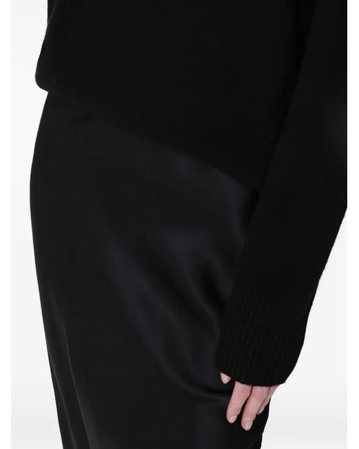Anine Bing Black Satin Pencil Skirt